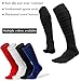 ZERAOKE 2 Pair Non Slip Knee-High Sports Socks for Men Women,Fencing Football Rugby Soccer Athletic Long Tube Socks-Blue-S/M,35-41(Us Women Size 5-10