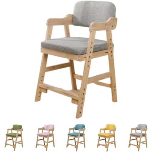 Sailozai 子供用座位姿勢矯正学習リフトチェア 小学校用ダイニングテーブルチェア 調節可能なライティングチェア (グレー,取り外し可能で洗濯可能)