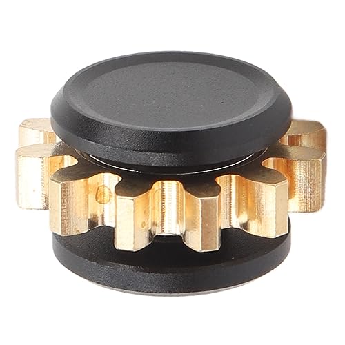 Naroote Messing-Zahnrad-Fingerspielzeug, Messing-Zahnrad-Spielzeug, Abnehmbarer Mini-Stressabbau, Tragbar für ADD (Schwarz)