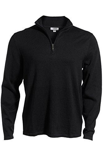 Ed Garment Long Sleeve 1/4 Zip Fine Gauge Sweater, Black, X-Large