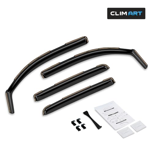 Image of CLIM ART in-Channel Incredibly Durable Rain Guards for Chevrolet (Chevy) Silverado /GMC Sierra 2014-2018 Crew Cab, Truck Accessories, Vent Window Visors, Original Window Deflectors, 4pcs - 614224