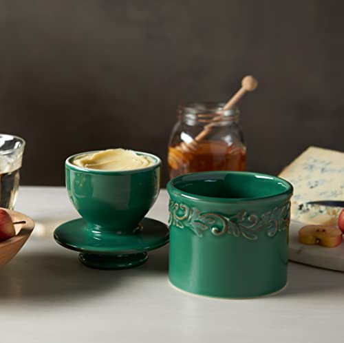 Butter Bell - The Original Butter Bell Crock by L. Tremain, French Ceramic Butter Dish Keeper, Antique Collection, Emerald - Image 2