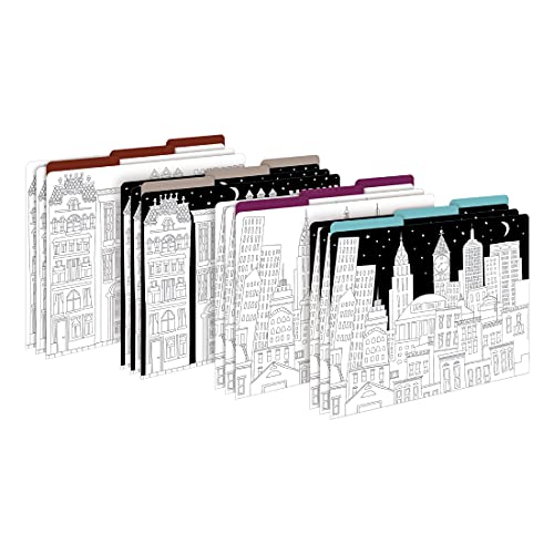 Barker Creek Designer File Folders Set of 12, Color Me! Cityscapes, Multi-Design, Adult Coloring Book Style, Letter Size, 1/3 Cut Tabs, 12-Pack, Home, School and Office Supplies (1344) Barker Creek Designer File Folders Set of 12, Color Me! Cityscapes, Multi-Design, Adult Coloring Book Style, Letter Size, 1/3 Cut Tabs, 12-Pack, Home, School and Office Supplies (1344)