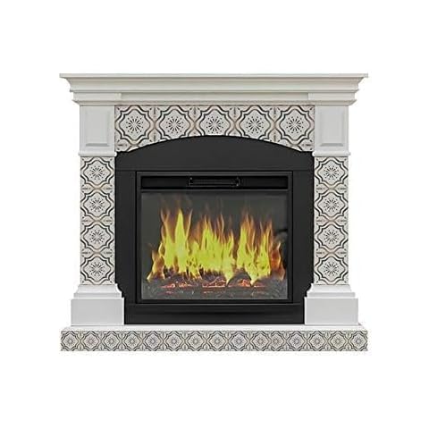 Mi Alma Collection Fireplace Decals Peel and Stick Tile Stickers 24 PCS Set backsplash Tile Decals Bathroom Decals Kitchen backsplash Design idea Vinyl Wall Decals Easy to Apply Home Decor (6x6 Inch) Cover