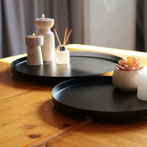 Assiette décorative en métal noir mat design moderne 30 cm - 5