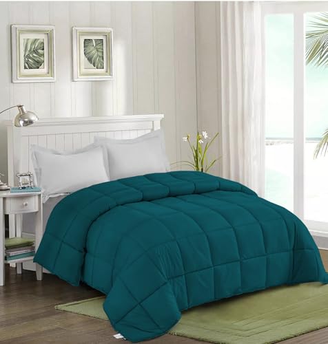 Image of Quilt for All Season 150 GSM Comforter Duvet /Ac Blanket Single Bed Soft Microfiber Lightweight (60 inch X 90 inch Inches) - Single Bed Comforter - Teal Color