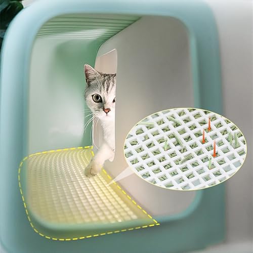 Arenero cerrado para gatos grande con bandeja y scoop azul miniatura 6