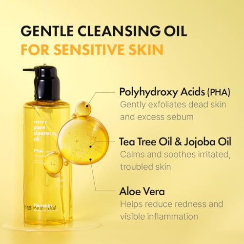 Hanskin PHA Pore Cleansing Oil - Korean Cleansing Oil for Face, Lightweight Makeup Remover & Oil Cleanser, Removes Makeup, Sunscreen & Excess Oil, Double Cleansing for Sensitive Skin, XL 10.14 oz - Image 5