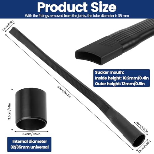 62cm Lange Flexible Fugendüse Staubsauger, Staubsaugerdüse 35mm 32mm Anschluss, Flach Universal Staubsauger Fugendüsen, Flexibele Staubsaugeraufsatz für Mehrere Modelle Staubsauger Zubehör Saugdüse