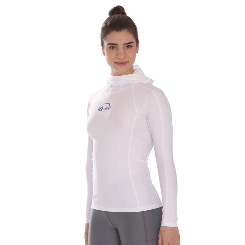 iQ-UV Hoodie Sportshirt Damen Langarm – UV Shirt für Damen für Wasser & Sport – Rash Guard mit UV-Schutz – Kapuzenshirt Langarm Sportshirt für Frauen – Ideal zum Schnorcheln und Schwimmen