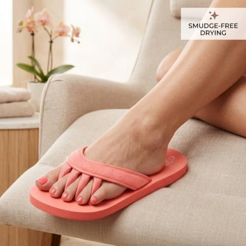 Image of Pedi Couture Pedicure Sandals with Built In Toe Separators for Women - Comfortable Spa Style Flip Flops for Home, Salon, Yoga & Gym Use