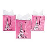 Pink I Love Paris Gift Bags - 12 ct