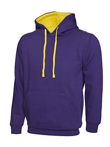 Sweat à capuche UC507 violet et jaune 300 g/m² de qualité supérieure