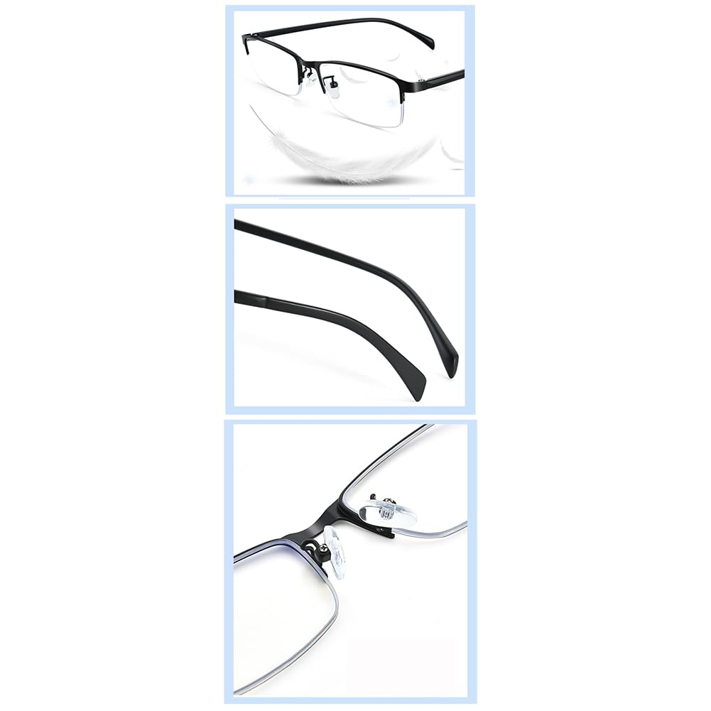 JIETIAN Herren Business Smart Zoom Anti-Blaulicht HD Lesebrille, 1.56 Asphärische Harzlinse Leser,Schwarz,+2.5