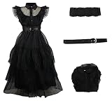 wednesday Addams Dress Costume Toddler Girls Cosplay Princess Outfits Kids Casual Dress Cartoon Kids