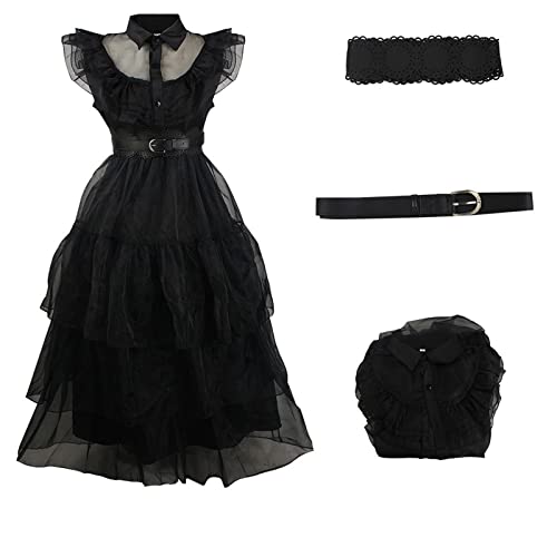 Wednesday Addams Dress Costume Toddler Girls Cosplay Princess Outfits Kids Casual Dress Cartoon Kids Costume #TOP26