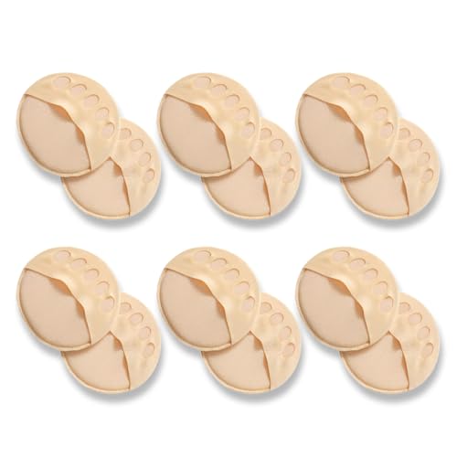 ZORVYN Almohadillas Metatarsianas, 6 pares de antideslizantes para tacones altos, Cojines de Pie mujeres, Pies y Plantillas Sandalias Invisibles para Prevención del Dolor (EU 35-40) (Color carne)
