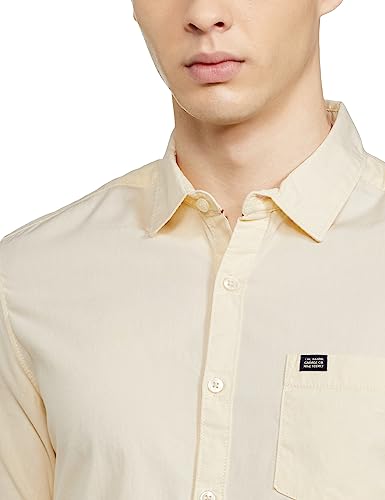 Image of The Indian Garage Co Men Slim Fit Solid Full Sleeves Cutaway Collar Casual Shirt