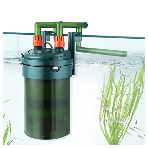FEDOUR 175GPH/400GPH Aquarium Canister Filter, 8W/15W Fish Tank External Filter, Aquarium Hang on Filter with Biochemical Sponge, Ceramic Balls for 10-180 Gallon Fish Tank (175GPH)