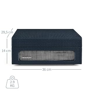 Crosley Voyager - Giradischi portatile Bluetooth, lettore di dischi in vinile a 3 velocità, giradischi per la casa per dischi in vinile, altoparlanti stereo integrati e ricevitore Bluetooth, ingresso