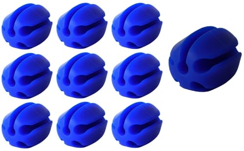10Pcs Silicone Fishing Rod Holder Straps, 5 Hole Portable Fishing Rod Fixed Ball, Rubber Fishing Pole Clips Fly Fishing Accessories, Blue