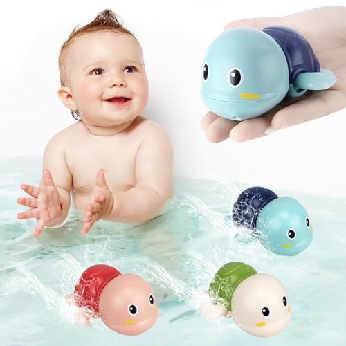 Image of Bath Toys For Toddlers 1-3 - Baby Pool Toys Toddler Age 1-2-4 Mold Free Bath Toys Bath Toys For Infants 6-12 Months 1 2 3 4 Year Old Girl Boys Gifts Wind-Up Bathtub Toys For Baby Water Tub Toys