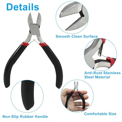 1Pcs Wire Cutters, Precision Cutting Pliers, Ultra Sharp Wire Snips Wire Clippers, Spring Loaded Flush Cutter, Diagonal Cutting Pliers for Jewelry Making Crafting, Wire Cutters Set 4 1Pcs Wire Cutters, Precision Cutting Pliers, Ultra Sharp Wire Snips Wire Clippers, Spring Loaded Flush Cutter, Diagonal Cutting Pliers for Jewelry Making Crafting, Wire Cutters Set - Image 4