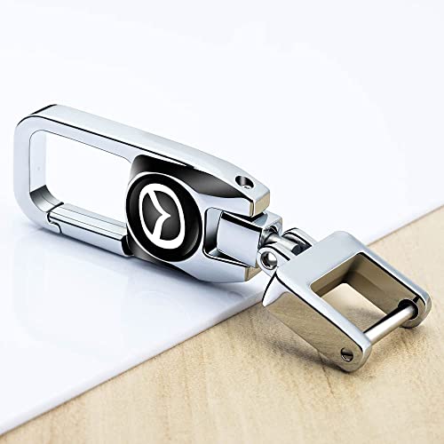 Metal Car Keychains Replacement With Logo For Mazda Cx7 Cx5 Cx9 Cx-5 Cx3 Mx-5 Protege Valet Rotary Rx8 Series Key Chains For Women Keychain Accessories,Family Present,Silver #TOP1