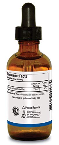 Biotics Research Liquid Iodine– Liquid Formula, Iodine 75Mcg/Drop, Thyroid Health, Energy Levels, Metabolic Health, Key Trace Mineral 2 Fl Oz #TOP1
