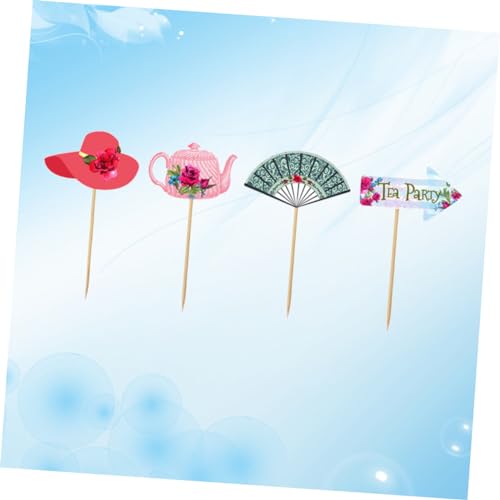 IMIKEYA 24 Peças Material Decorativo Para Mesa De Sobremesa Suprimentos Bolo Bambu