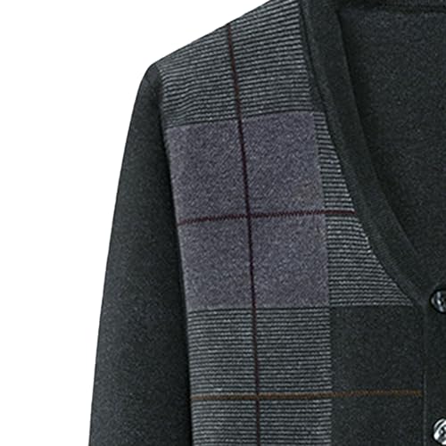 Men's V Neck Cardigan Fit Sweater Button Down Open Front Sweater Wool Blend Knitted Casual Sweaters3