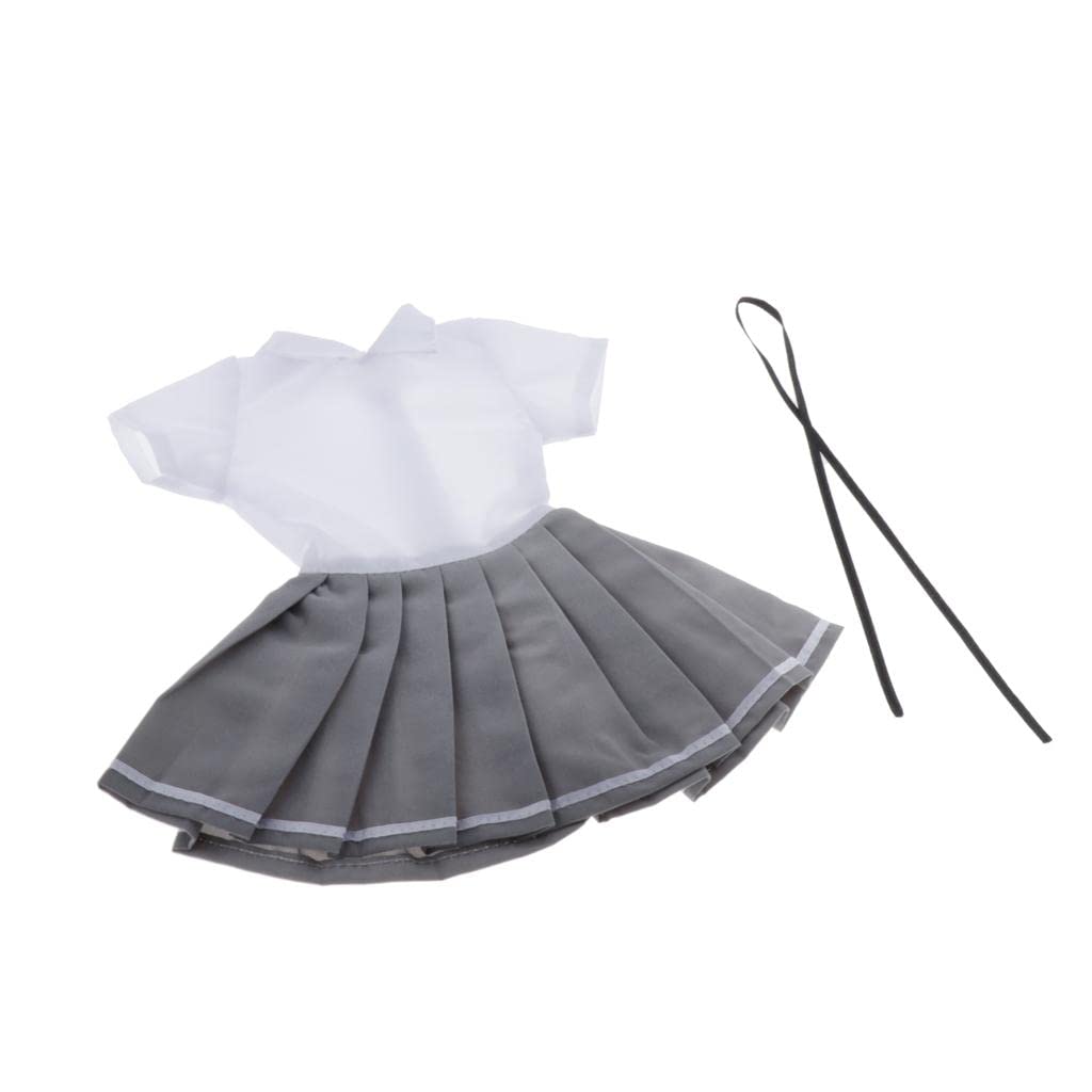 BJD Puppenkleid 1/3 BJD Puppenkleidung Prinzessinnen Kostüm Party Kleid Mode Zubehör aus Stoff Feine Verarbeitung Einfach zu Kombinieren für Kinder, Schuluniform Graue Rock