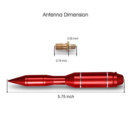 NIXON OFFROAD Bullet Antenna Compatible for Jeep Wrangler JK/JL/JT(2007-2021),Aluminum Antenna Replacement Accessories for Jeep Wrangler, Red - Thumbnail 5