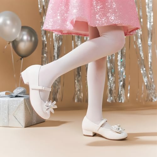 DREAM PAIRS Girls Dress Shoes Princess Shoes for Toddler Little Girl Mary Jane Low Heels Glitter Flower Party Wedding Footwear3