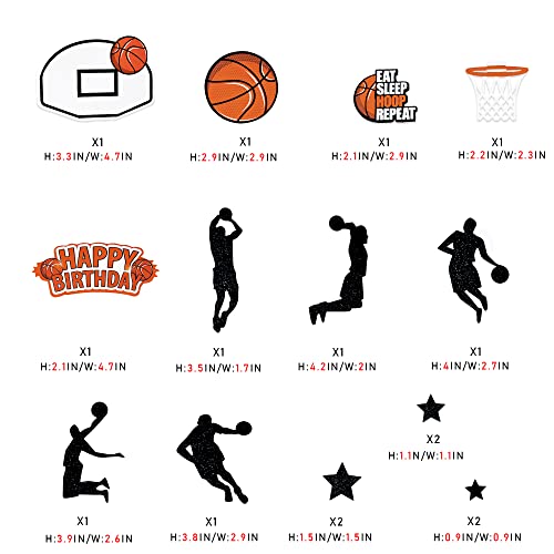 Basketball Cake Topper 25Pcs Basketball Party Decorations For Kids Boys Basketball Sports Cheerleaders Themed Birthday Party Supplies Glitter Cupcake Toppers #TOP5