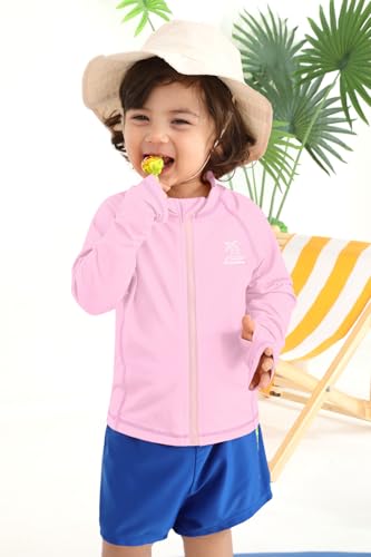 BesserBay Boys UPF 50+ Zip Up Rashguard Top Baby Toddler Long Sleeve Thumb Holes Swim Shirt 12 Months-6 Years2