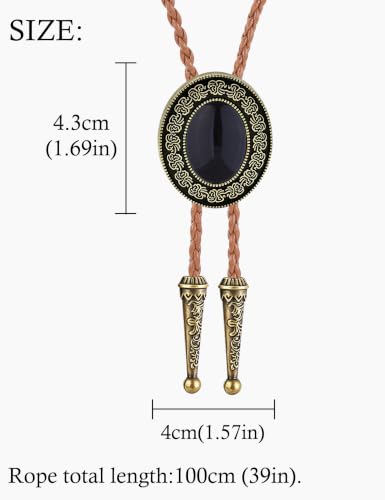 Image of HUABOLA CALYN Bolo tie, Handmade Round Shape Western Cowboy Bola Tie