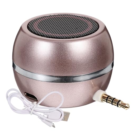 Altavoz portátil de 3W salida recarga USB y canales estéreo estuche rosa