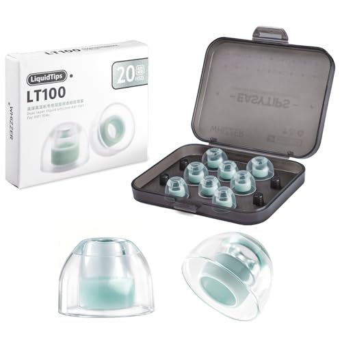 WHIZZER LT100 Liquid Silicone Ear Tips 4 Pairs, Soft Replacement for Truthear/Moondrop/Campfire Audio (5-6.5mm Nozzle), Tight Impactful Bass & Comfort (XS/S/M/L)