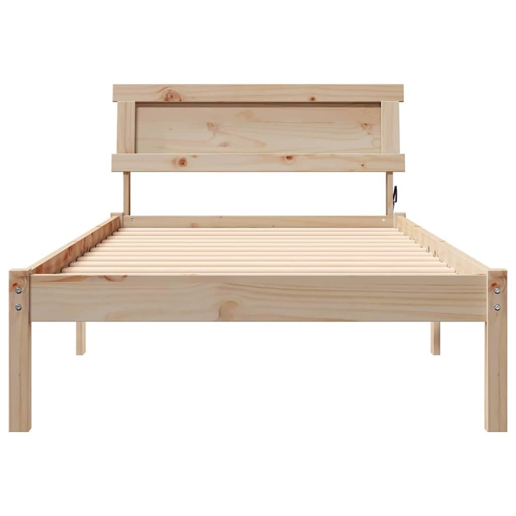 Solidne drewno sosnowe nowoczesna platforma Brązowy 75 x 190 cm