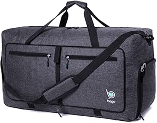 Bago Travel Duffel Bags for Traveling Women & Men- Foldable Weekender Bag - 100L 29" X-Large Duffle Bag for Travel & Camping Bag - Packable Lightweight Overnight Luggage Bag (Black)