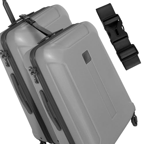 Image of Cosmos 3 Pcs Adjustable Luggage Straps with Secure Buckle Lock, Connectable Travel Suitcase Belt Strap Accessory for Baggage Carrying & Travel Security