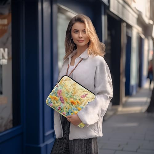 Funda para portátil de 13-14 pulgadas con diseño floral miniatura 7