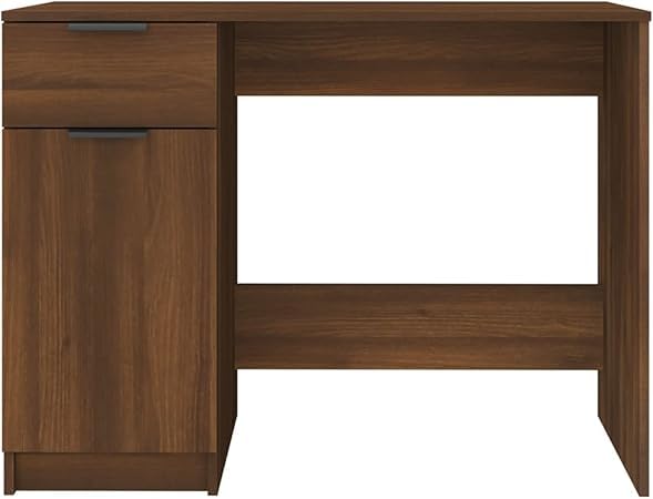 Image of Lakdi The Furniture Home and Office Computer Desk with 1 Door 1 Drawer and Storage, Taptop Table & Writing Desk Brown Oak in Pre-Laminated Particle Board - 121534270