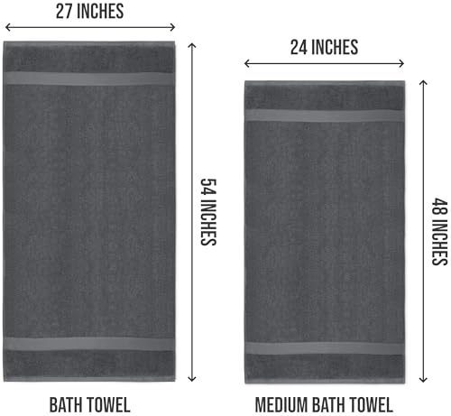 Image of Utopia Towels 6 Pack Bath Towel Set (27 x 54 Inches), 500 GSM 100% Ring Spun Cotton Medium Lightweight and Highly Absorbent Quick Drying, Premium Towels for Hotel, Spa and Bathroom (Grey)