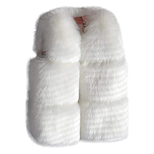 EnJoCho Winter Faux-𝐅𝐮𝐫 Vest for Baby Girls Warm Outwear Clothes Jacket Thick Kids Fleece Coat Children