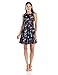 Julian Taylor Women's Petite Fit and Flared Strawberry Print Dress