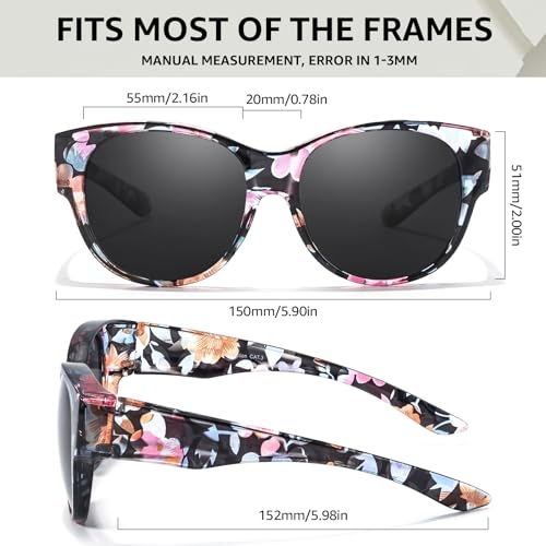 TJUTR Polarized Fit Over Sunglasses for Women, Trendy Sun Glasses Over Prescription Glasses UV400 Protection TS5779 - Image 3