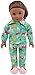 Jilibaba Bambola Pigiama Vestiti per 46cm/18in Bambola Bambola Casual Abiti Orso Stampa Pigiama Top e Pantaloni Costume Accessorio 2 pz/set (J)