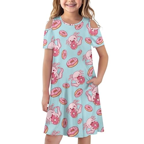 Beauty Collector Dress for Girls Short Sleeve Cold Shoulder Midi Dress